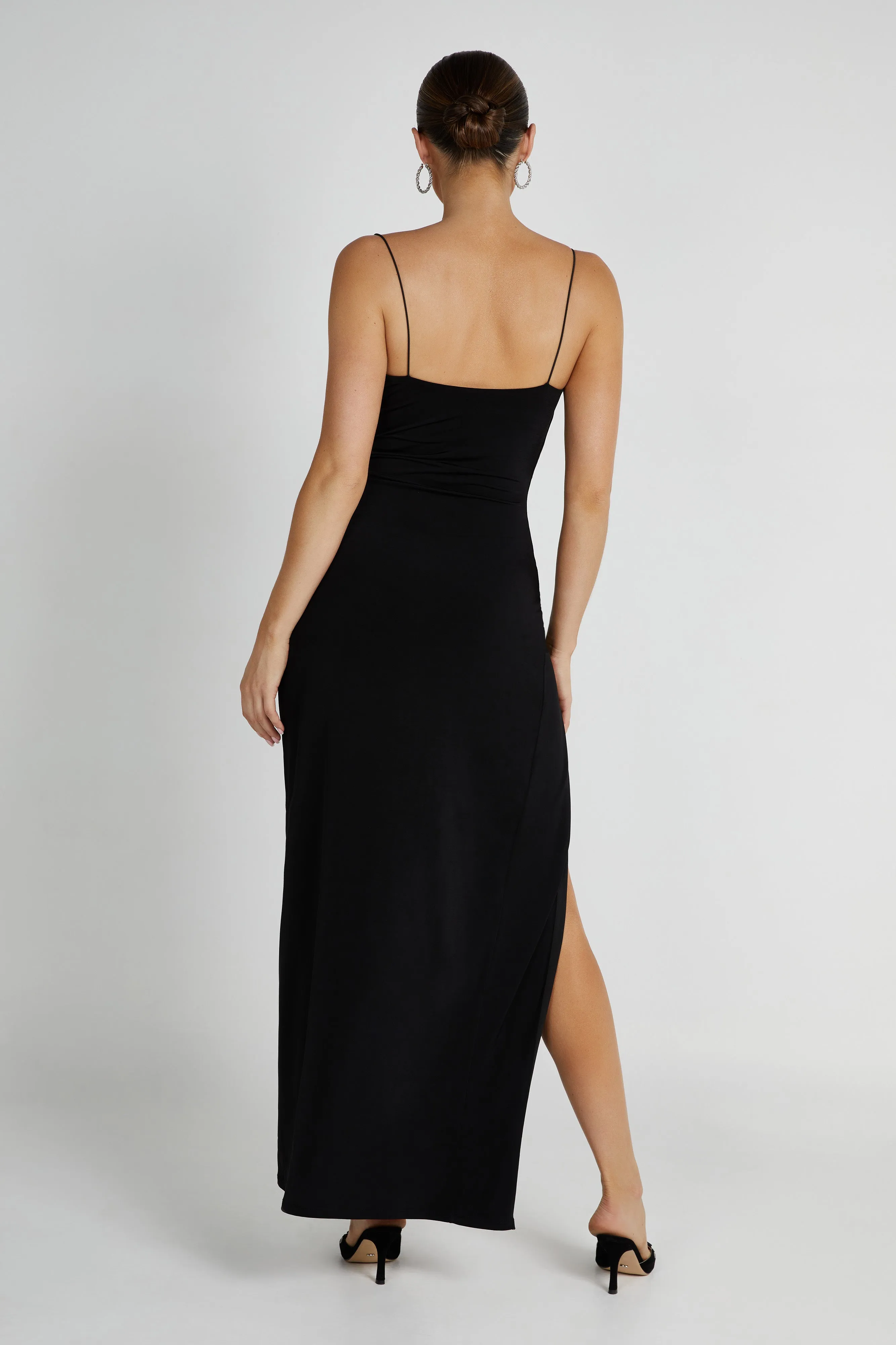 Candice Ruched Maxi Dress - Black sold by Meshki product image thumbnail 3