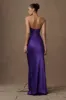 Darcie Strapless Satin Maxi Dress - Deep Purple sold by Meshki