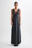 Ricci Satin And Lace Maxi Dress - Black sold by Meshki