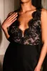 Ricci Satin And Lace Maxi Dress - Black sold by Meshki