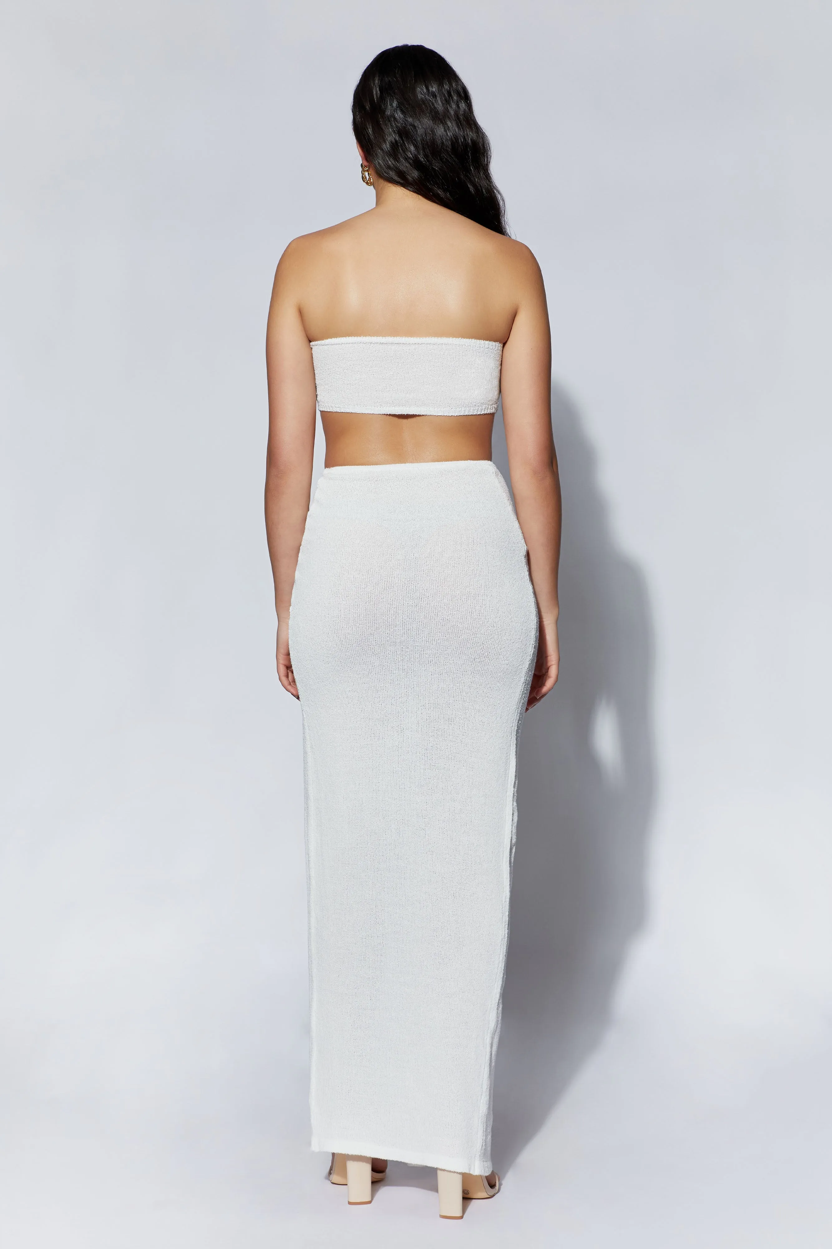 Estere Towelling Bandeau - White sold by Meshki product image thumbnail 3