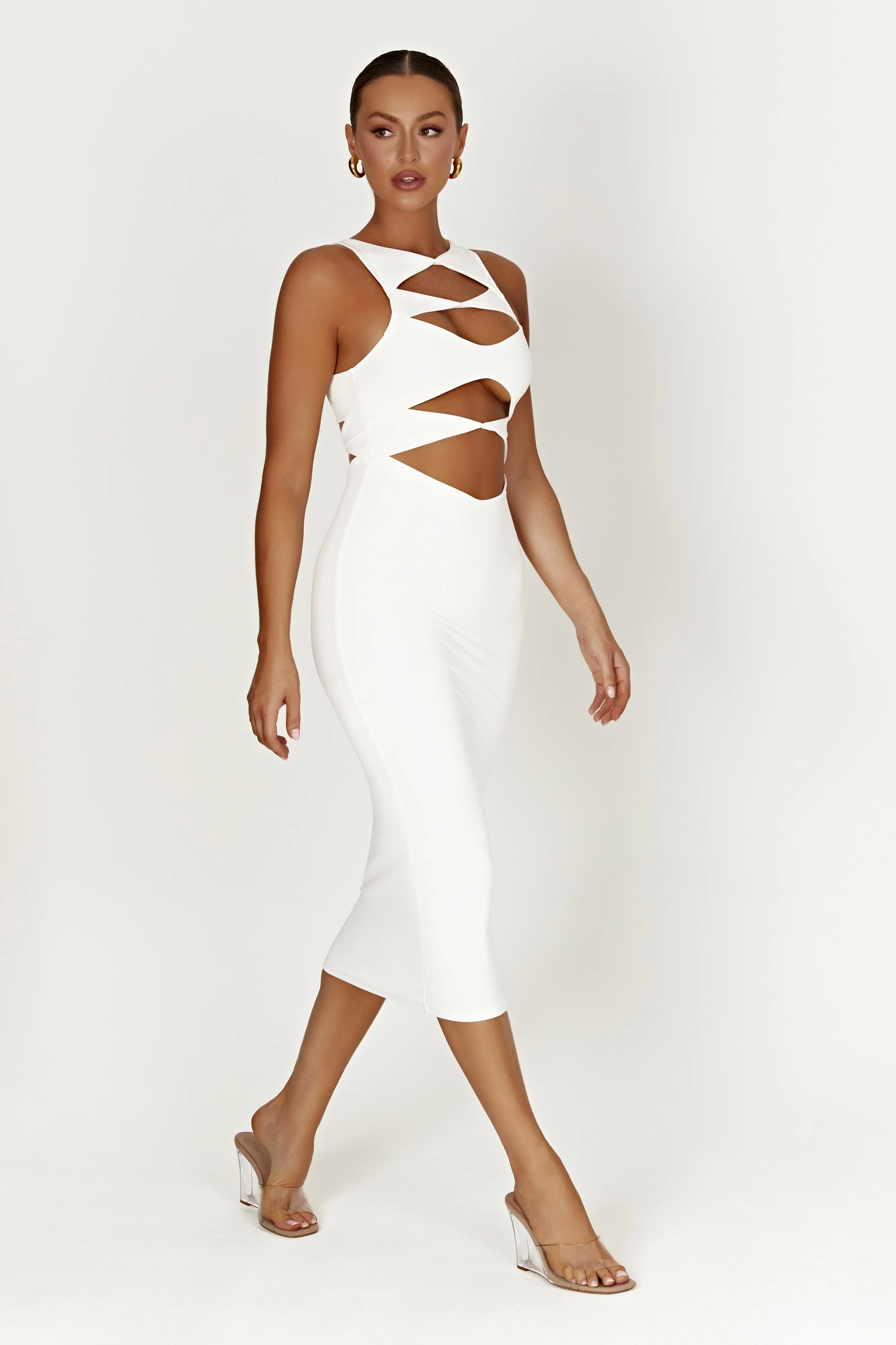 Chloe Cut Out Maxi Dress - White sold by Meshki product image thumbnail 4