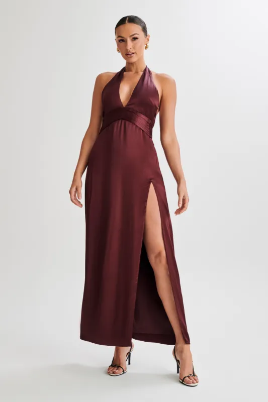 Milana Halter Maxi Dress - Plum sold by Meshki