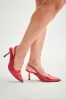 Dasha Patent Sling Back Heels - Red sold by Meshki
