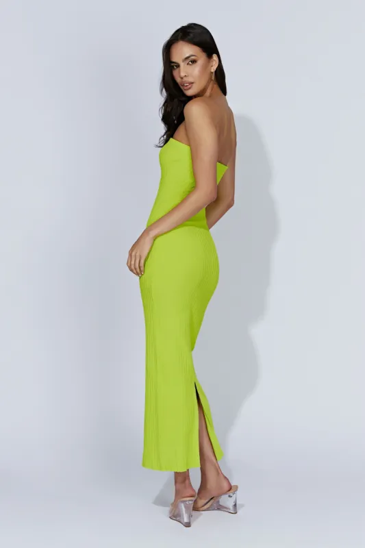 Imani Strapless Knit Maxi Dress - Fresh Green sold by Meshki
