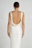 Angelique Satin Cowl Back Maxi Dress - Ivory sold by Meshki