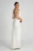 Angelique Satin Cowl Back Maxi Dress - Ivory sold by Meshki