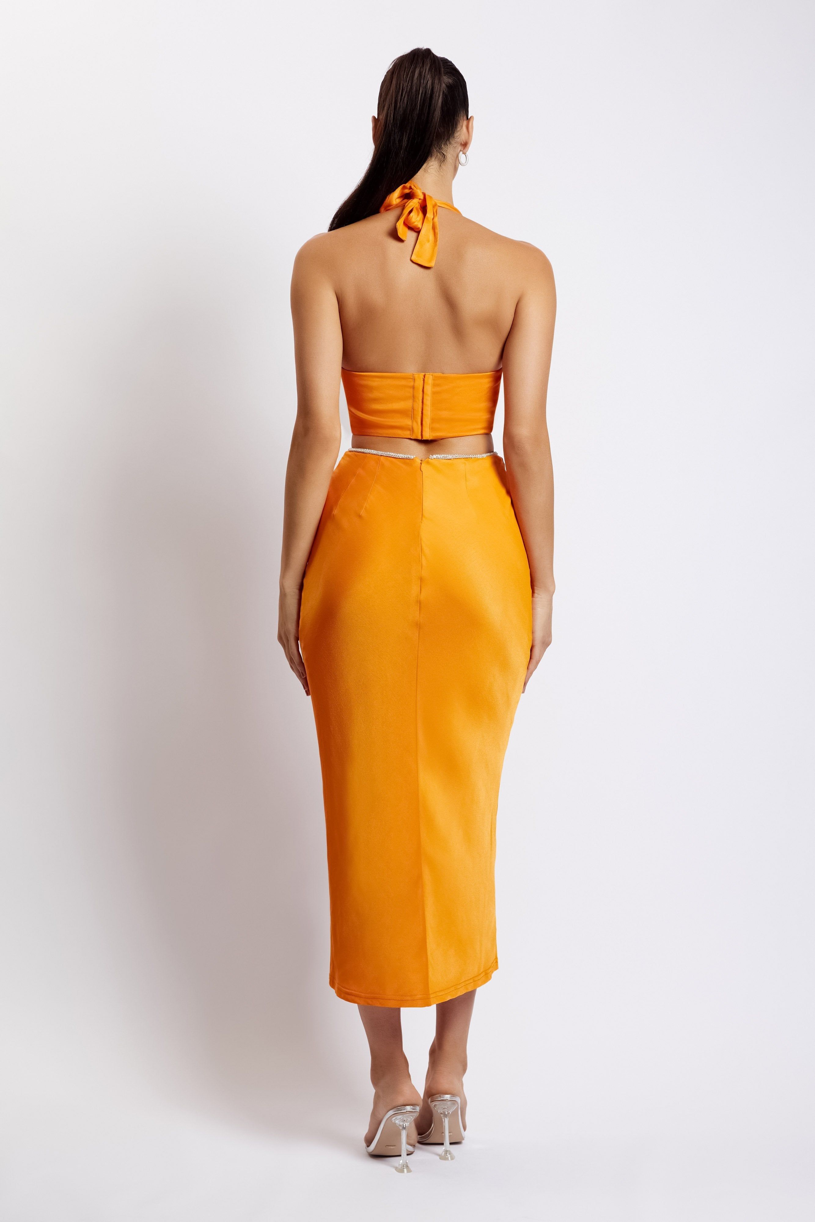 Lila Diamante Rope Midi Dress - Mandarin sold by Meshki product image thumbnail 2