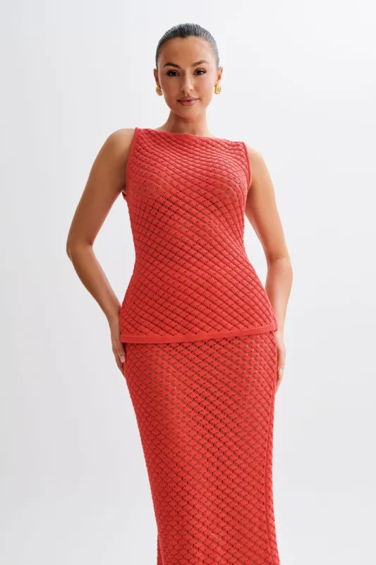 Guiliana Sleeveless Knit Top - Pomegranate sold by Meshki