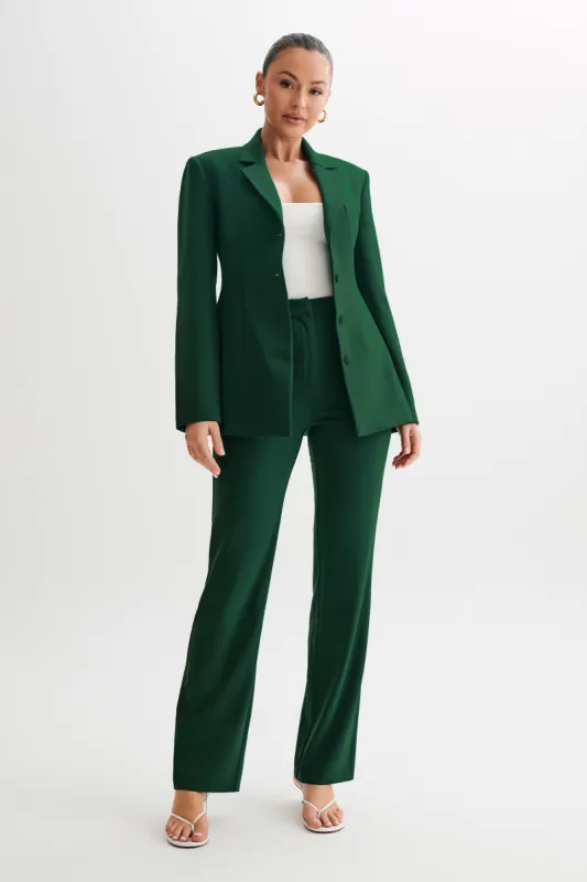 Greer Hourglass Suiting Blazer - Forest Green sold by Meshki