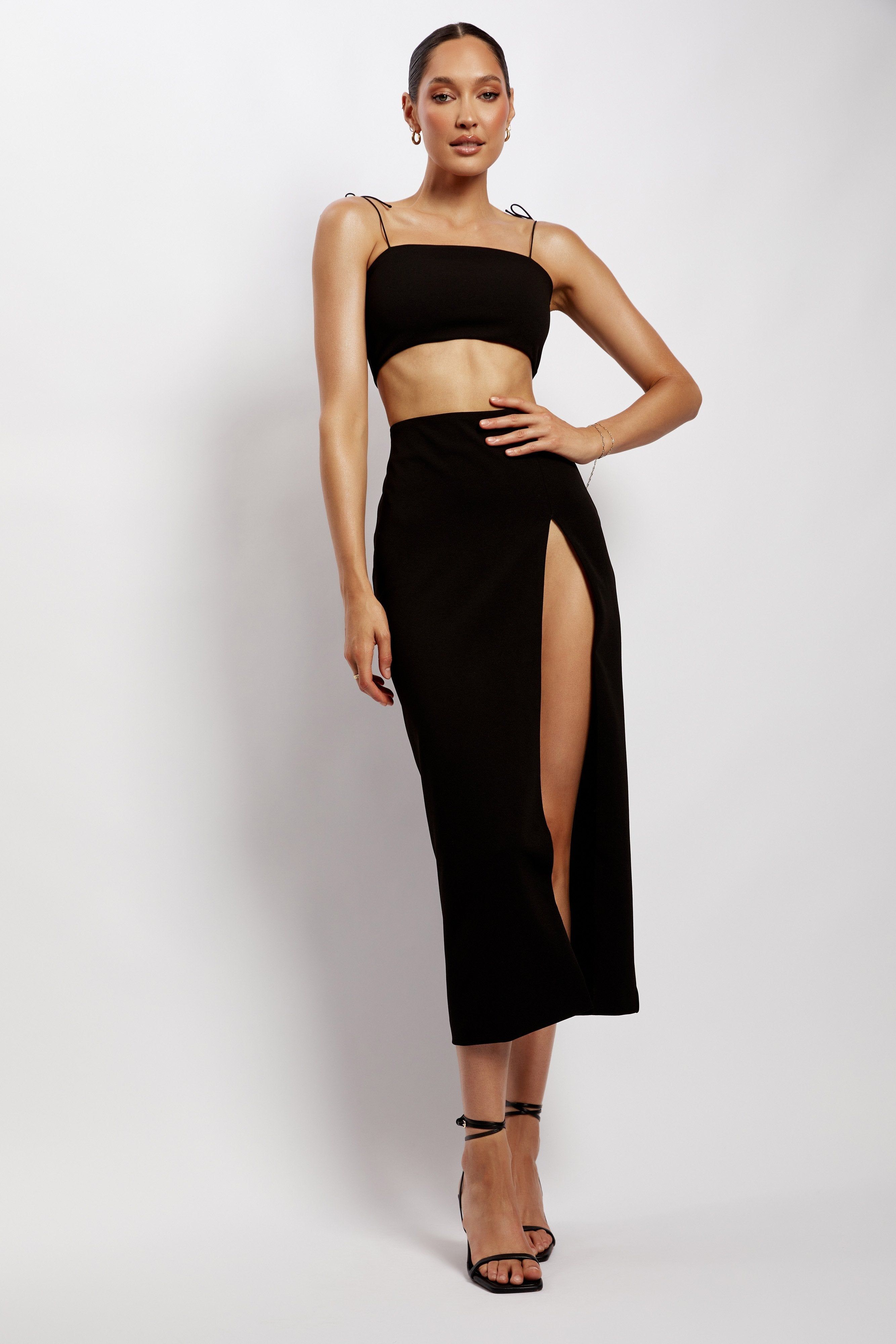 Annalee Crepe Square Neck Cami Top - Black sold by Meshki product image thumbnail 5