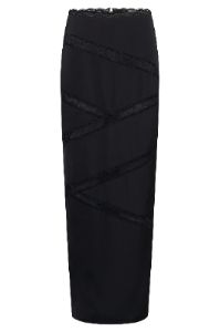 Monet Spliced Lace Midi Skirt - Black sold by Meshki