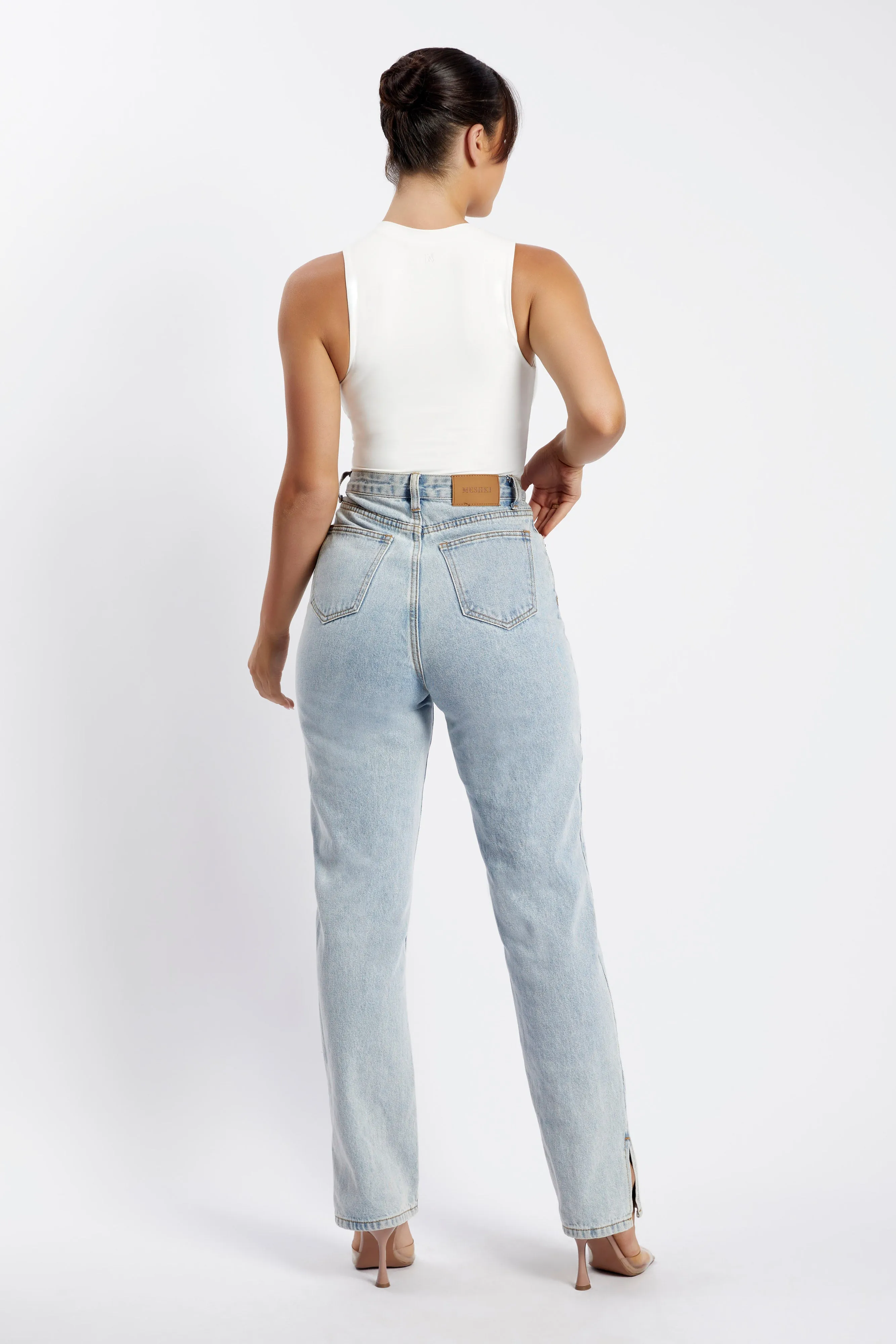 Jordyn Tank Sleeveless Bodysuit - White sold by Meshki product image thumbnail 2