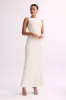 Tarna Sleeveless Slinky Maxi Dress - Bone sold by Meshki