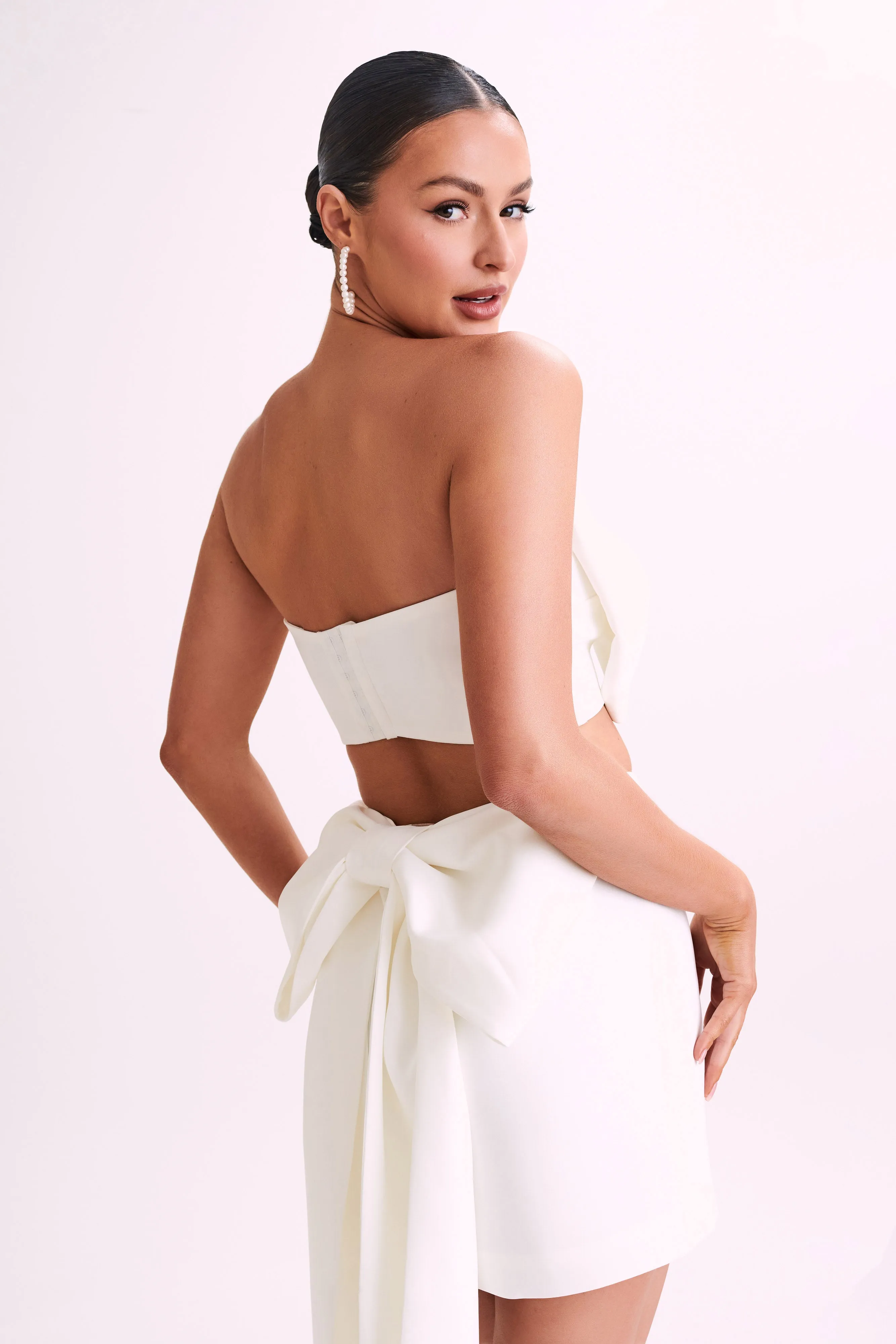 Katie Bow Crop Top - White sold by Meshki product image thumbnail 3