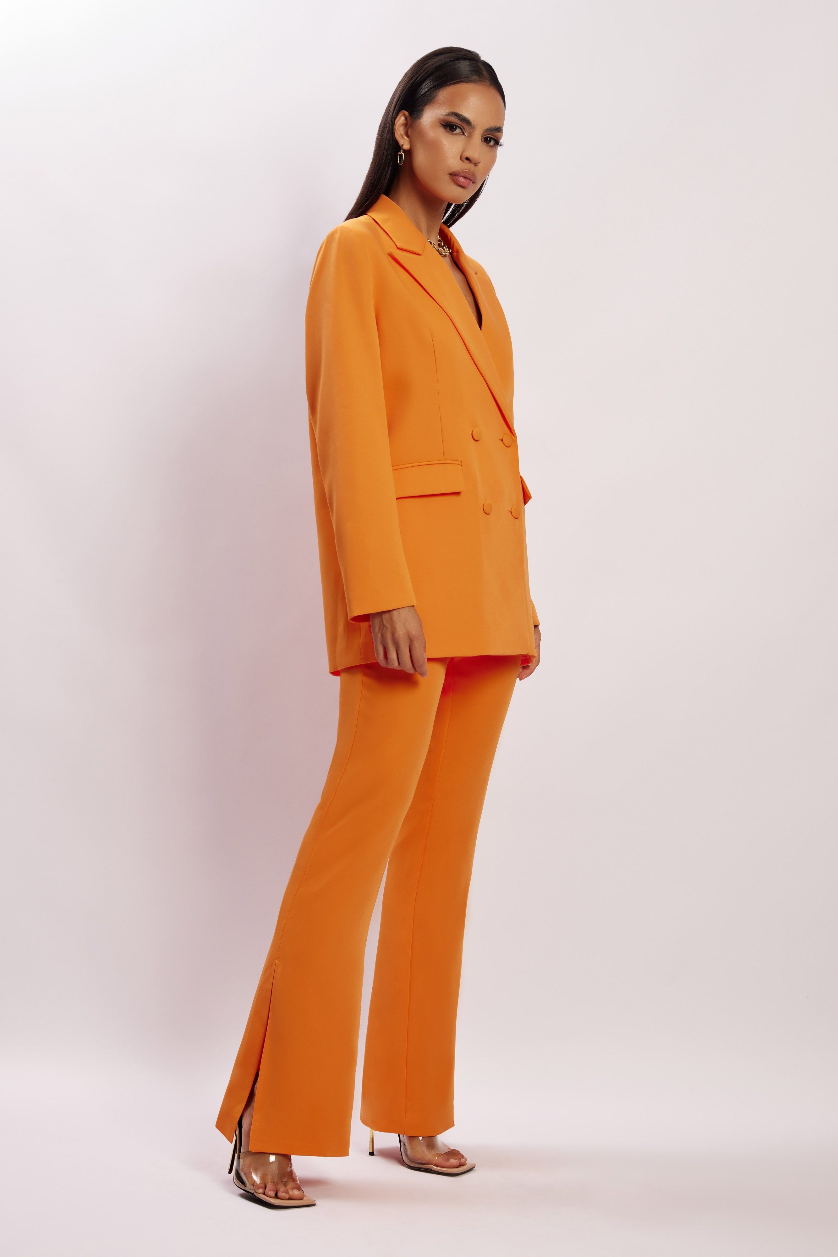 Arabella Flared Split Side Pants - Tangerine sold by Meshki product image thumbnail 9