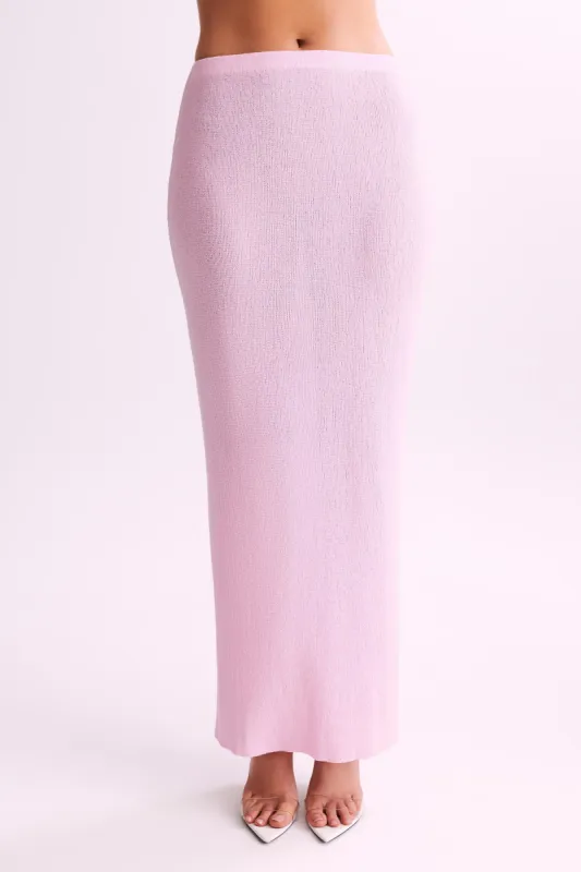 Maribelle Knit Maxi Skirt - Blush Pink sold by Meshki