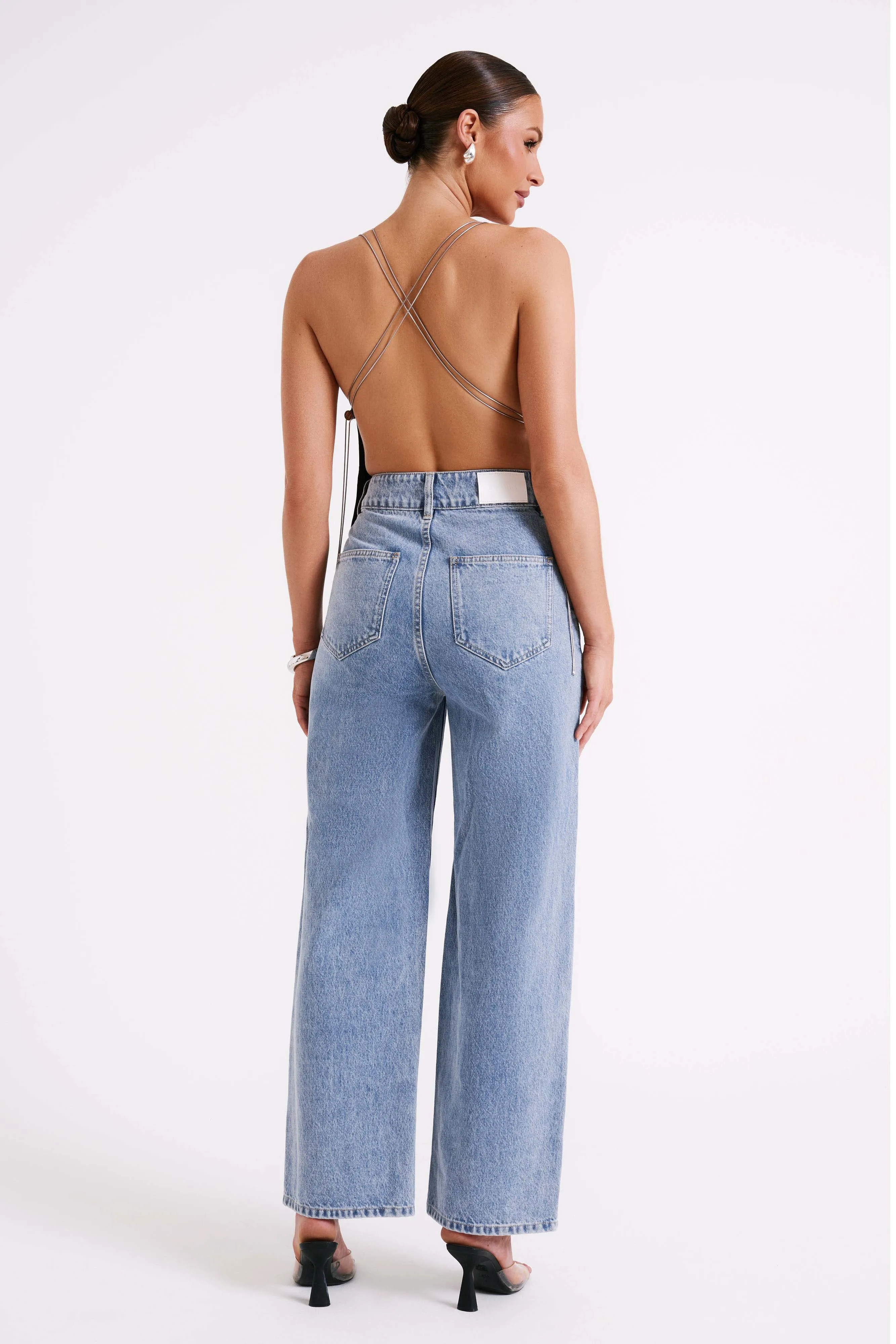 Elle Cowl Jersey Chain Top - Black sold by Meshki product image thumbnail 5