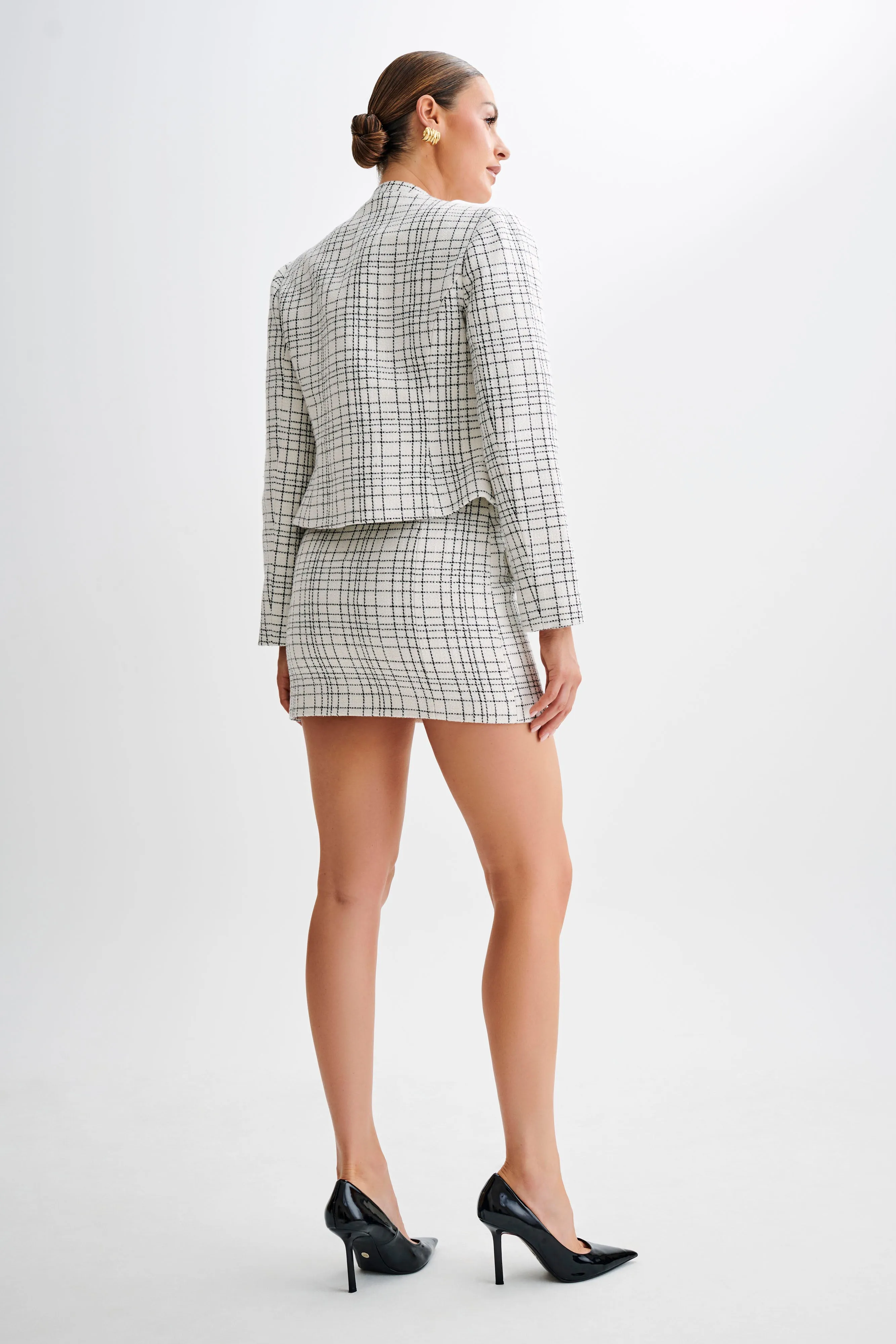 Priscilla Tweed Mini Skirt - White sold by Meshki product image thumbnail 5