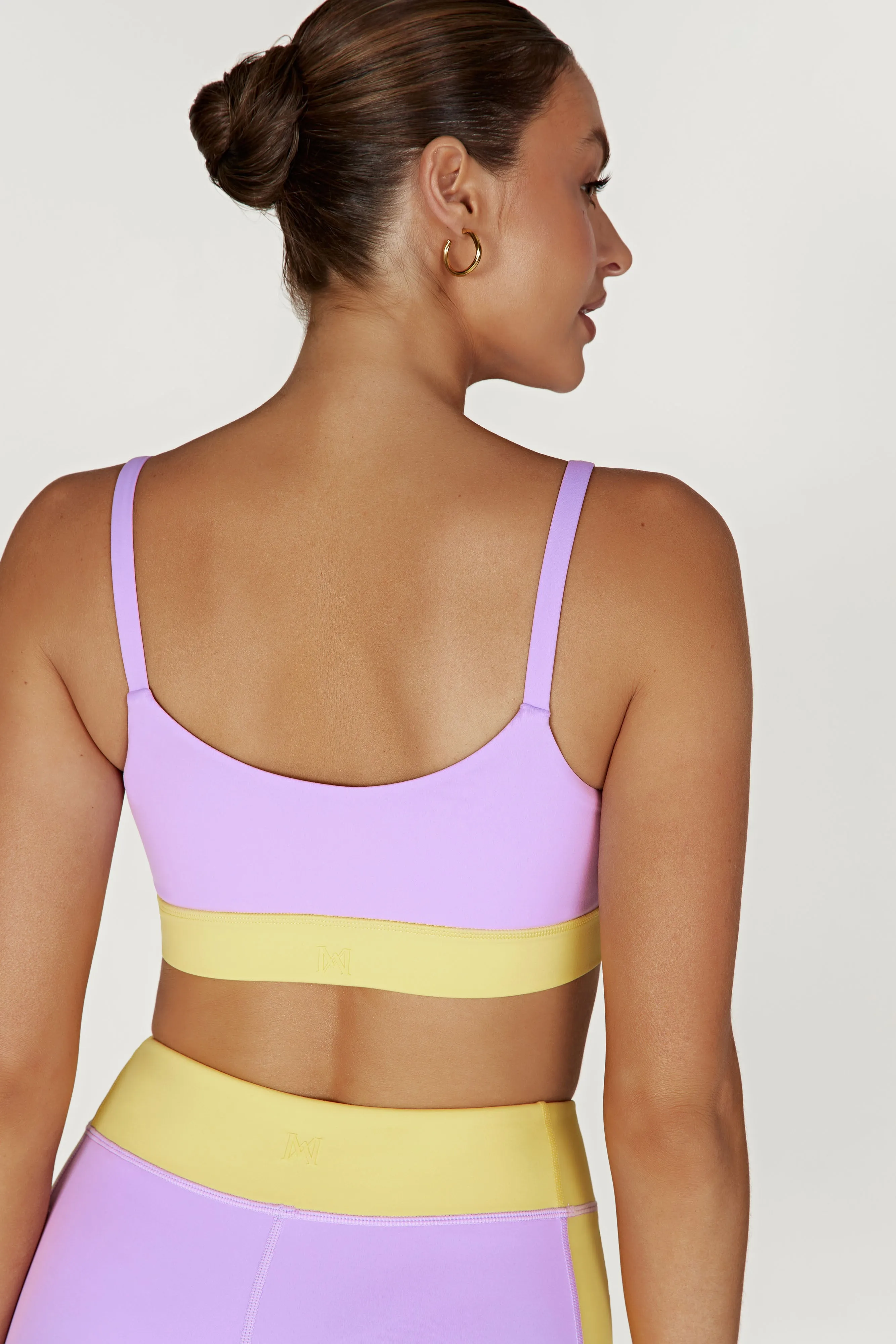 Nickie Two Tone Sports Bralette - Lilac/Yellow sold by Meshki product image thumbnail 3