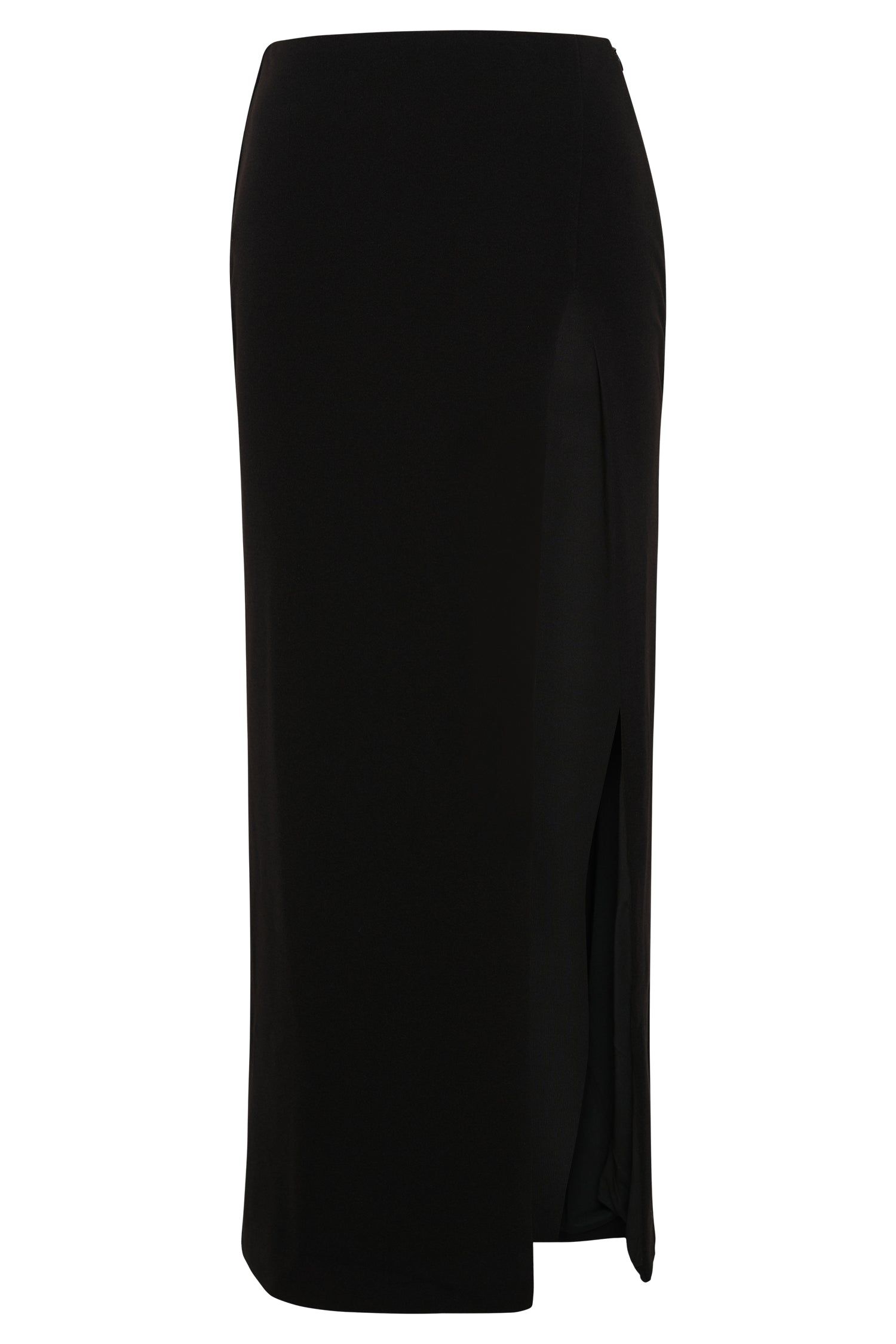 Arla High Waist Thigh Split Crepe Maxi Skirt - Black sold by Meshki product image thumbnail 8