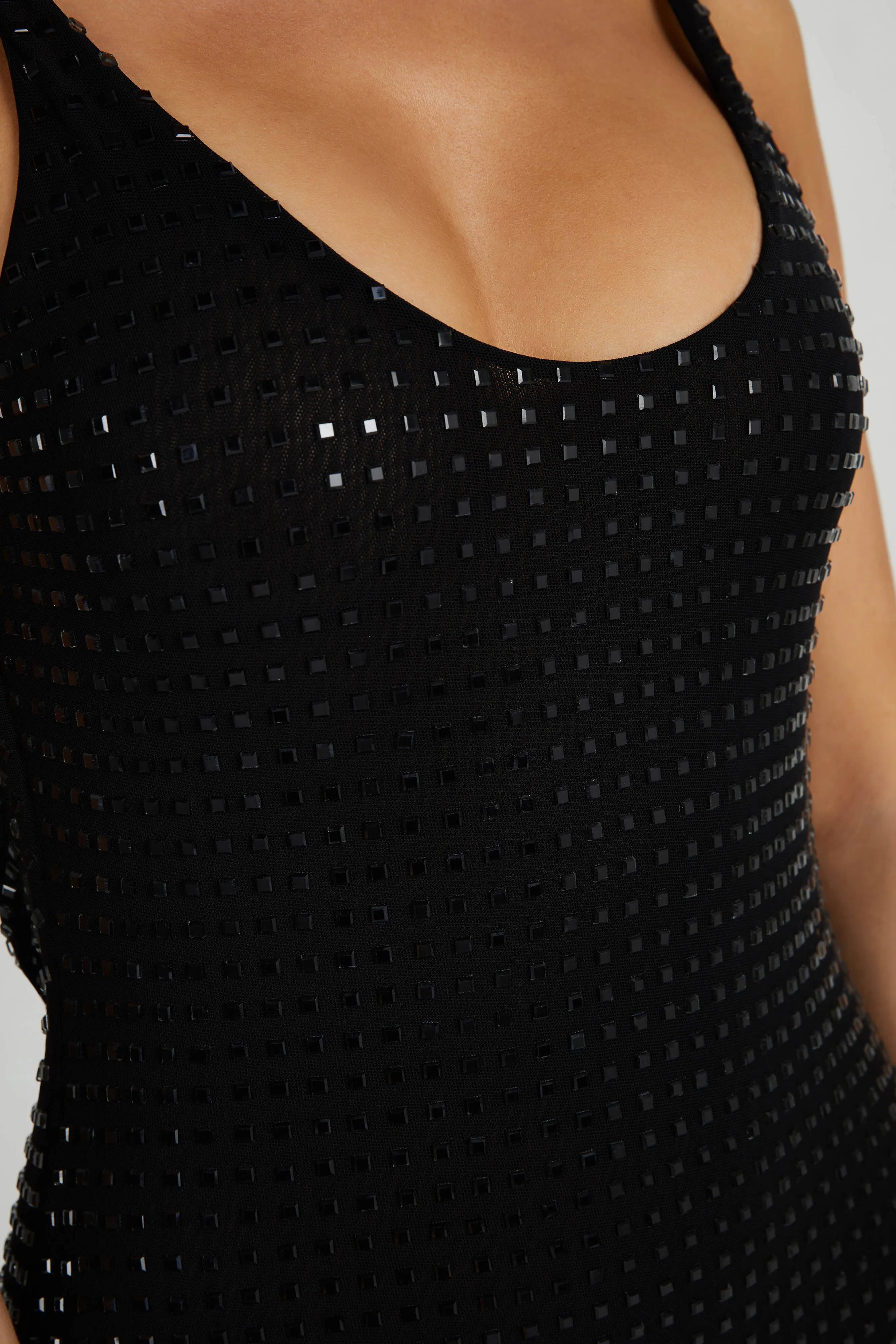 Pam Square Diamante Maxi Dress - Black sold by Meshki product image thumbnail 3