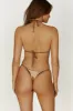 Sachi Triangle Bikini Top With Braided Ties - Bronze sold by Meshki