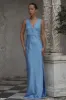 Ricci Satin And Lace Maxi Dress - Iris Blue sold by Meshki