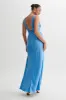 Ricci Satin And Lace Maxi Dress - Iris Blue sold by Meshki
