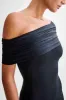 Cassandra Off Shoulder Slinky Maxi Dress - Black sold by Meshki