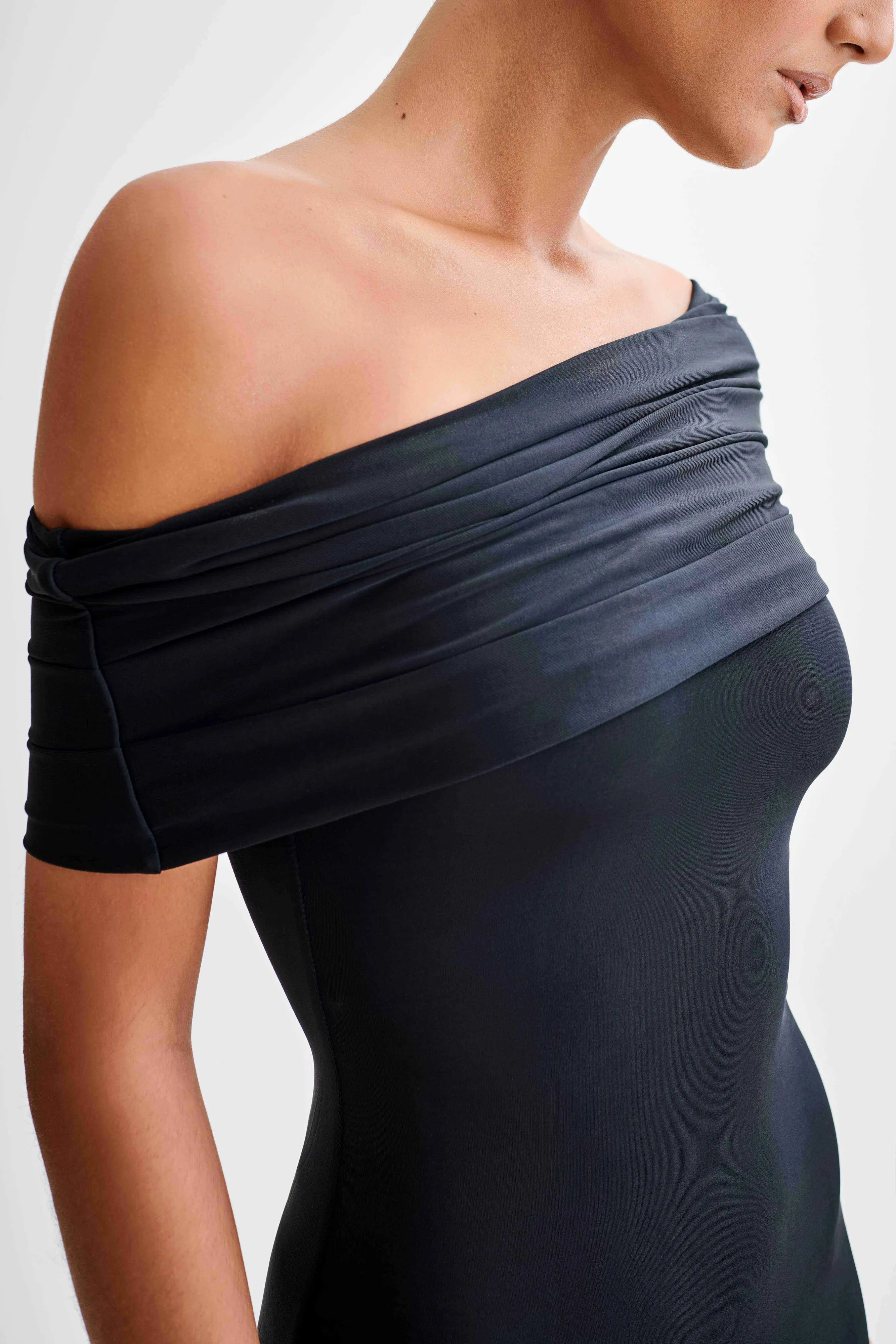 Cassandra Off Shoulder Slinky Maxi Dress - Black sold by Meshki product image thumbnail 2