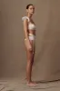 Isadora Lace Crossover Suspenders - White sold by Meshki