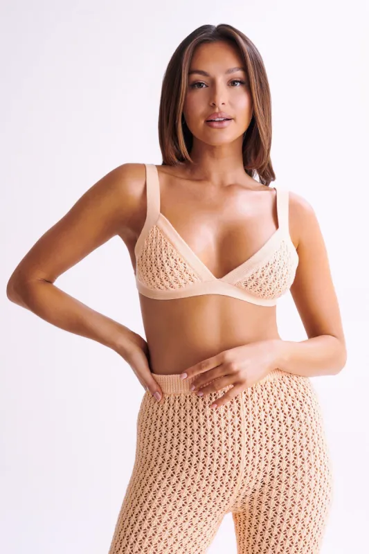 Rosana Crochet Bralette - Apricot sold by Meshki