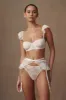 Isadora Lace Crossover Suspenders - White sold by Meshki