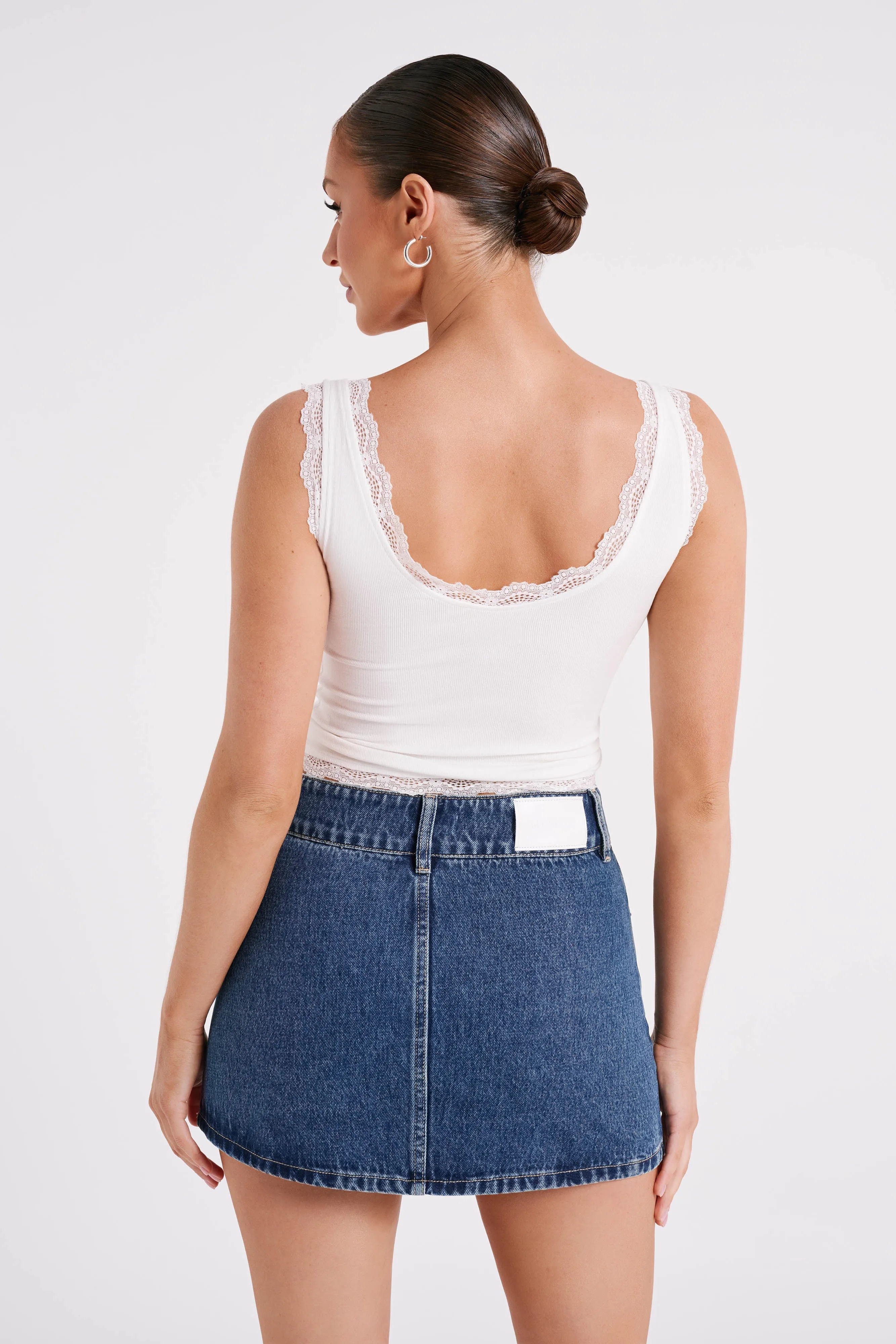 Roselyn Sleeveless Lace Cami Top - White sold by Meshki product image thumbnail 3