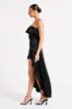 Sulianna Strapless Ruffle Midi Dress - Black sold by Meshki