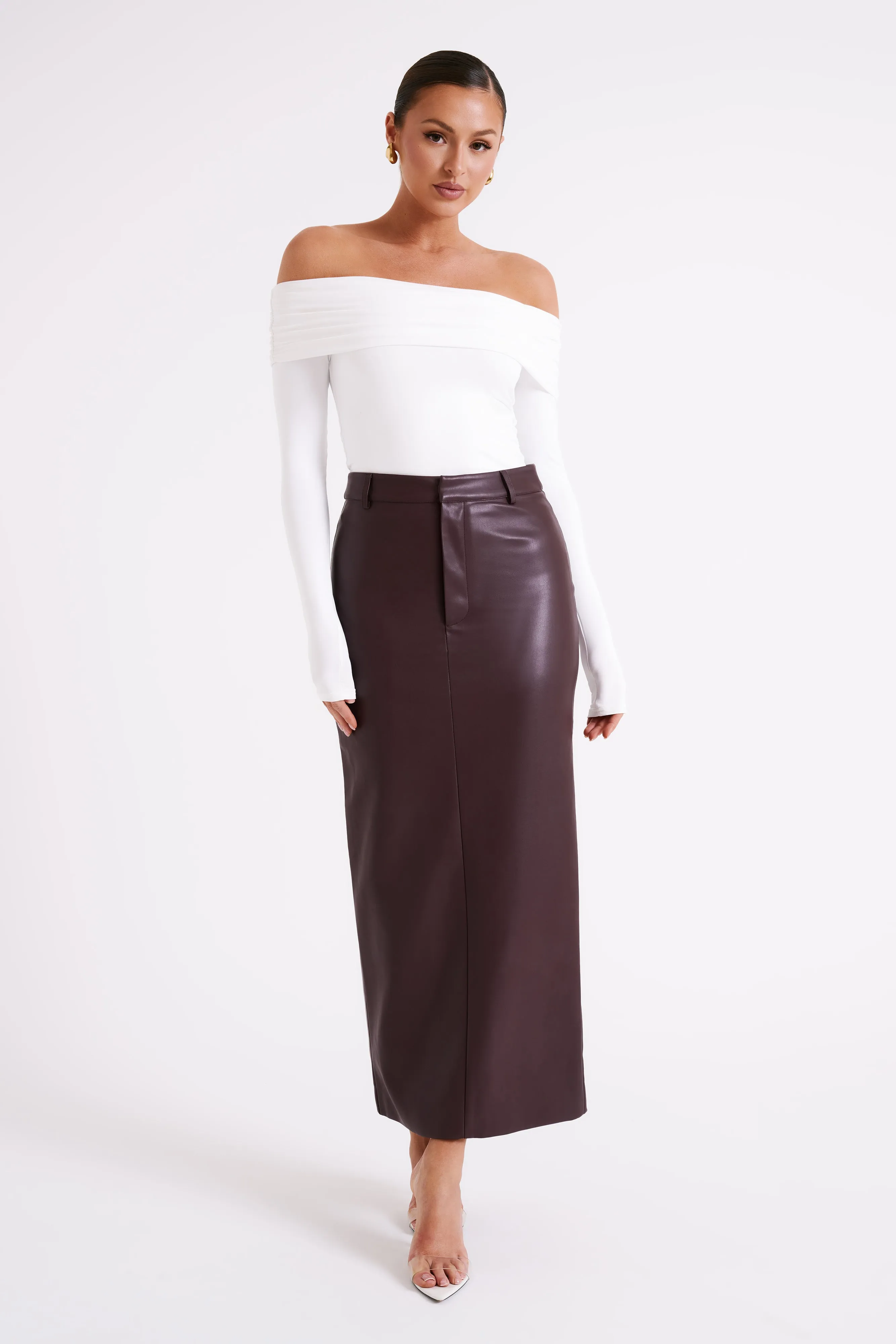 Lucinda Recycled Nylon Off Shoulder Top - White sold by Meshki product image thumbnail 5