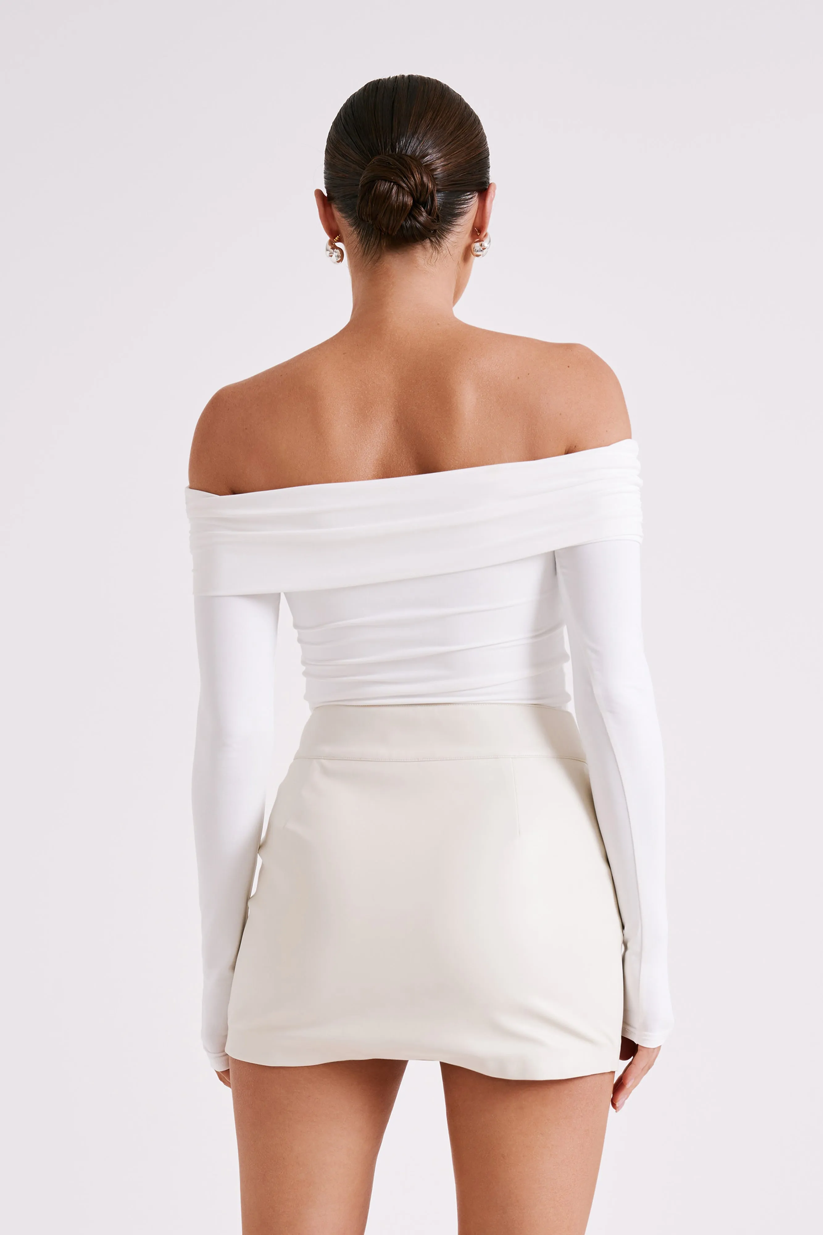 Lucinda Recycled Nylon Off Shoulder Top - White sold by Meshki product image thumbnail 4