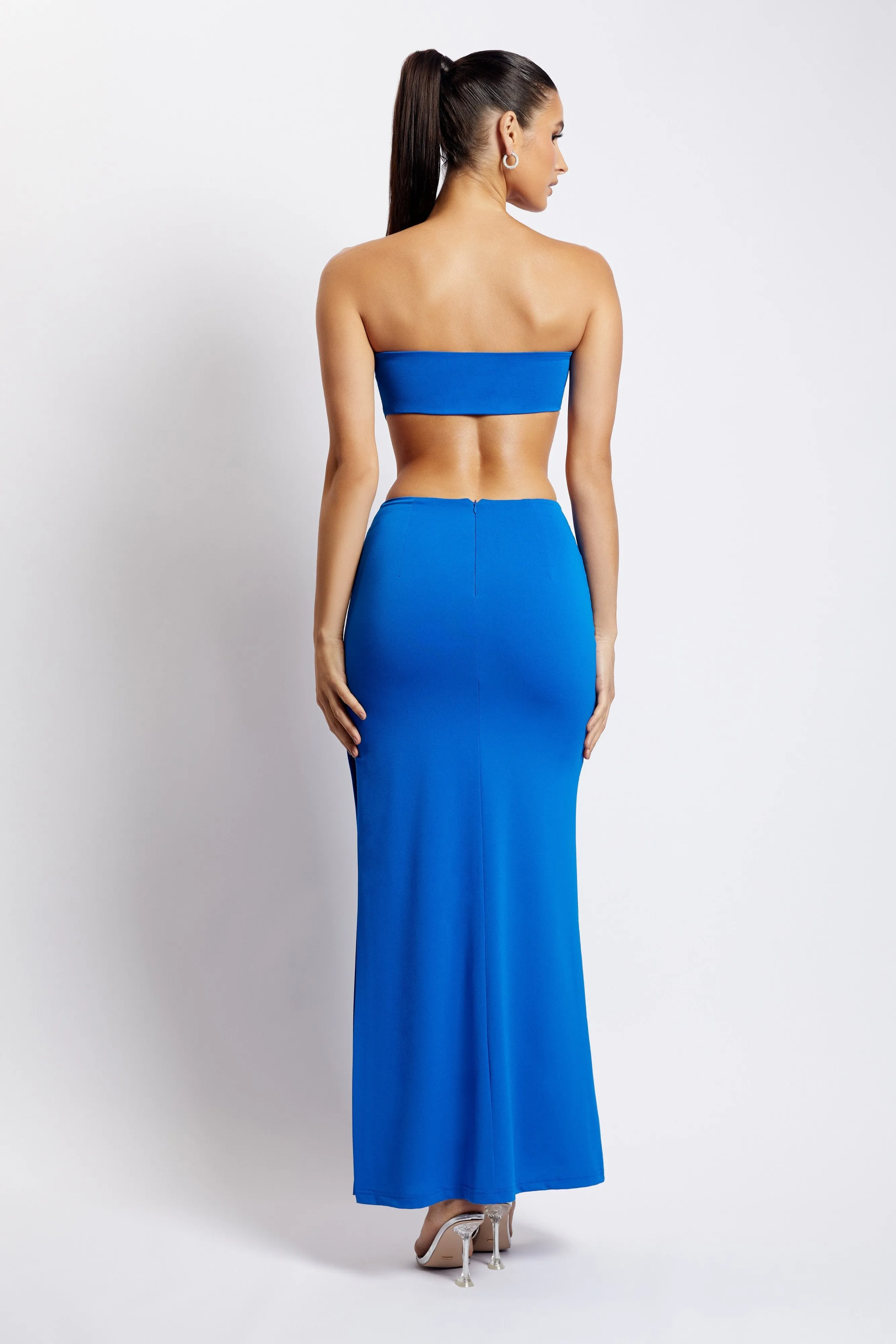 Marissa Strapless Maxi Dress With Waist Tie - Cobalt Blue sold by Meshki product image thumbnail 3