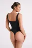 Charlie Recycled Nylon Scoop Neck Bodysuit - Black sold by Meshki