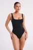 Charlie Recycled Nylon Scoop Neck Bodysuit - Black sold by Meshki