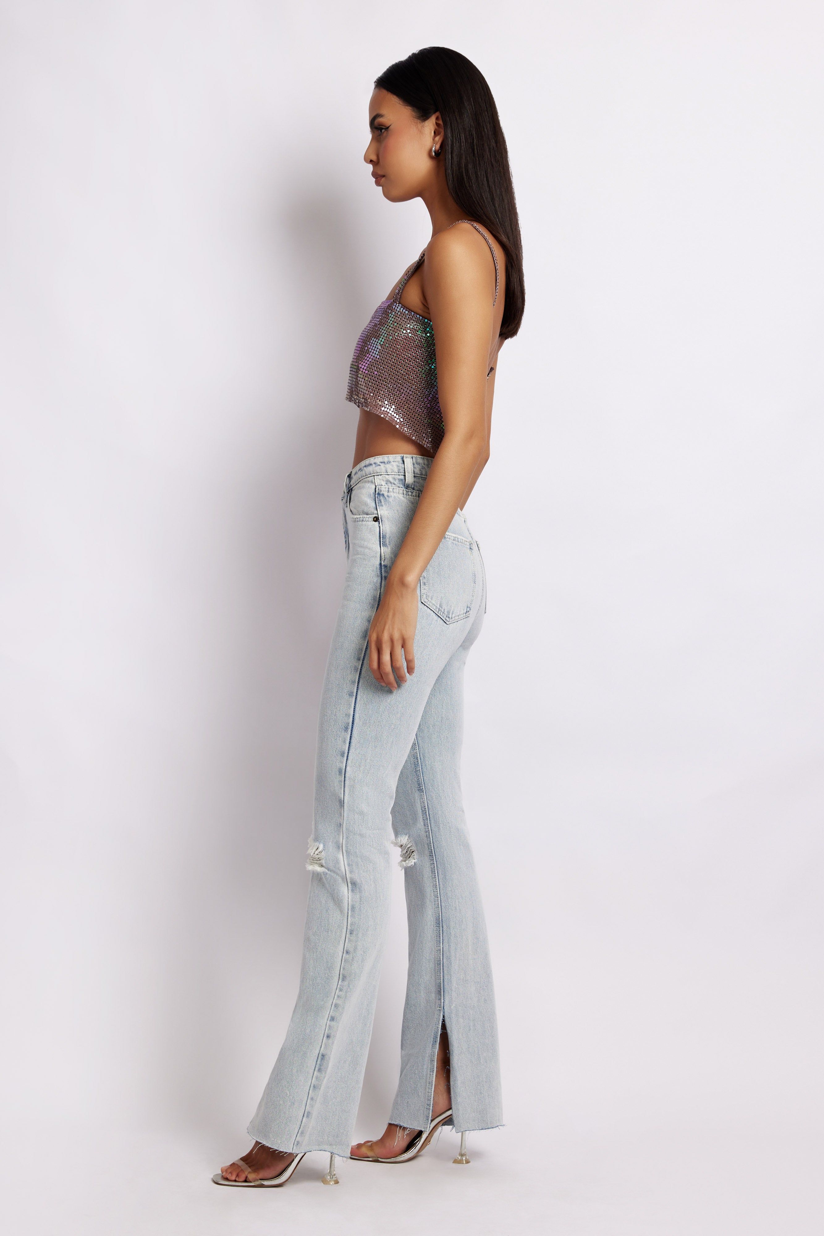 Lianne Glow Mesh Bandeau Top - Iridescent Purple sold by Meshki product image thumbnail 4