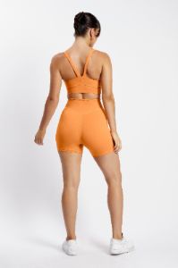 Carly Bike Shorts - Tangerine sold by Meshki