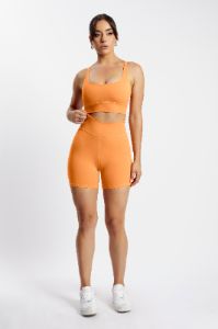 Carly Bike Shorts - Tangerine sold by Meshki