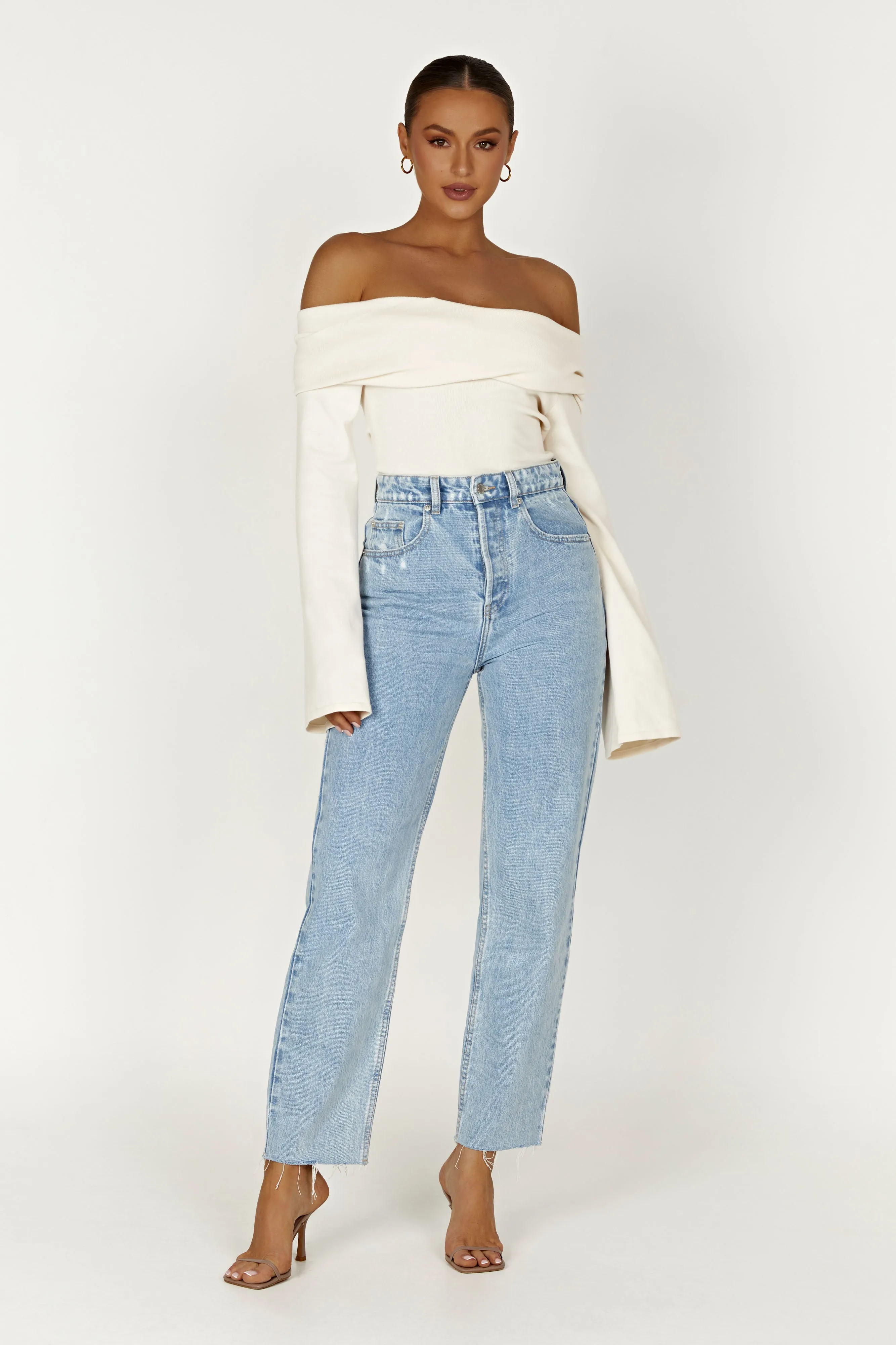 Marlisa Off Shoulder Twist Top - Ivory sold by Meshki product image thumbnail 4