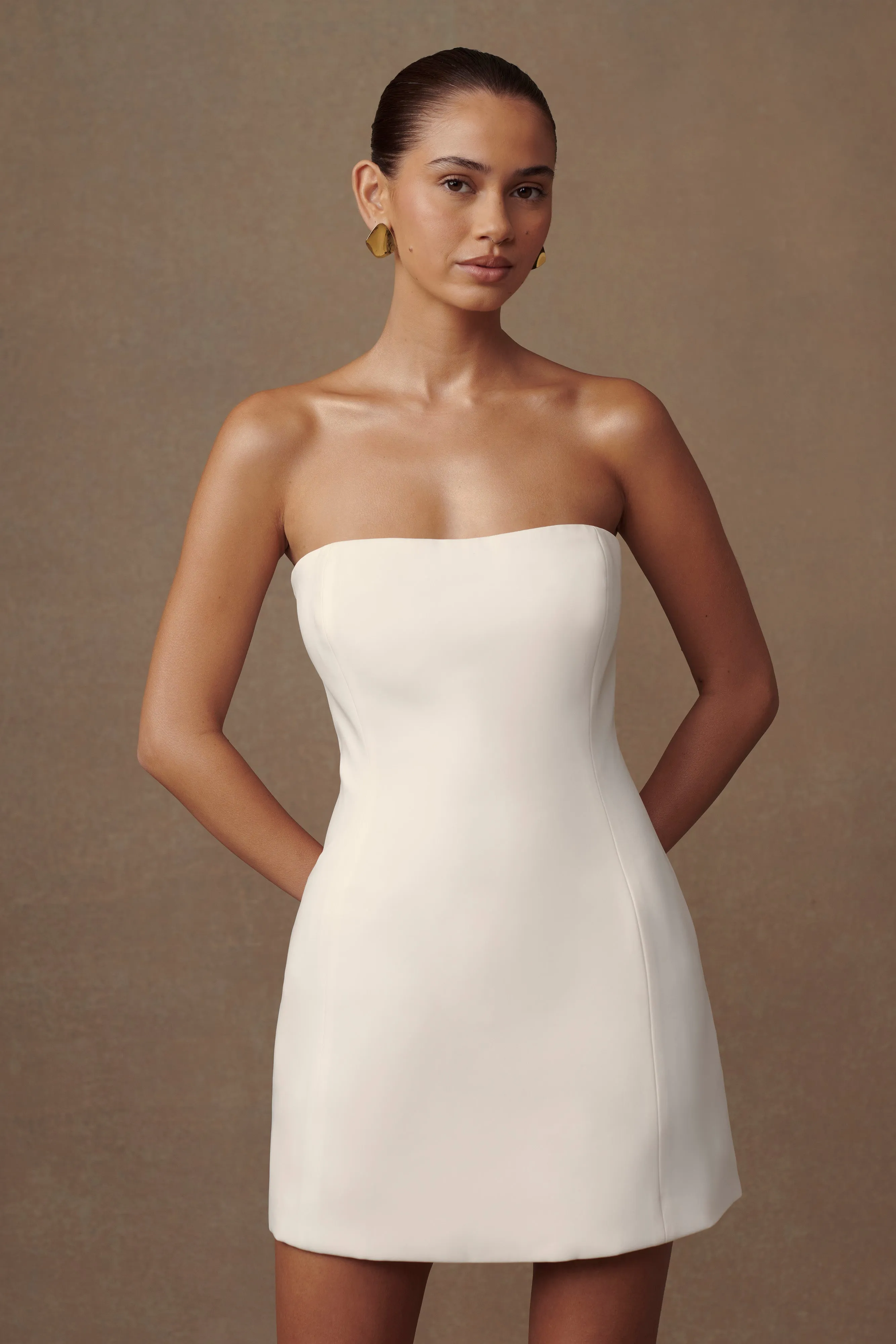 Neeka Strapless Bow Back Mini Dress - White sold by Meshki product image thumbnail 2