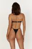 Willow Recycled Nylon Ruched Drawstring Bikini Top - Black sold by Meshki