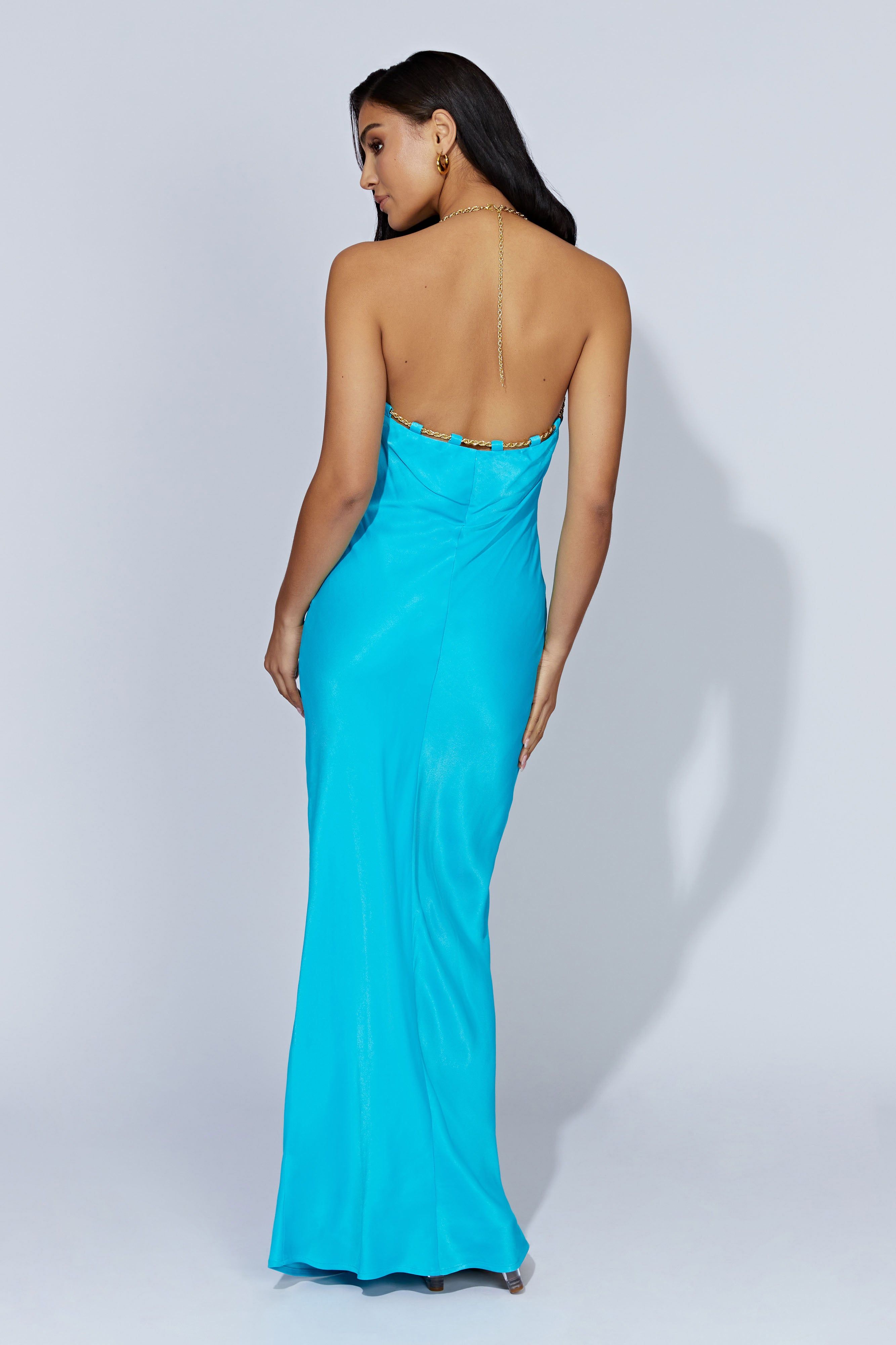 Sylvie Chain Maxi Dress - Aquamarine sold by Meshki product image thumbnail 4