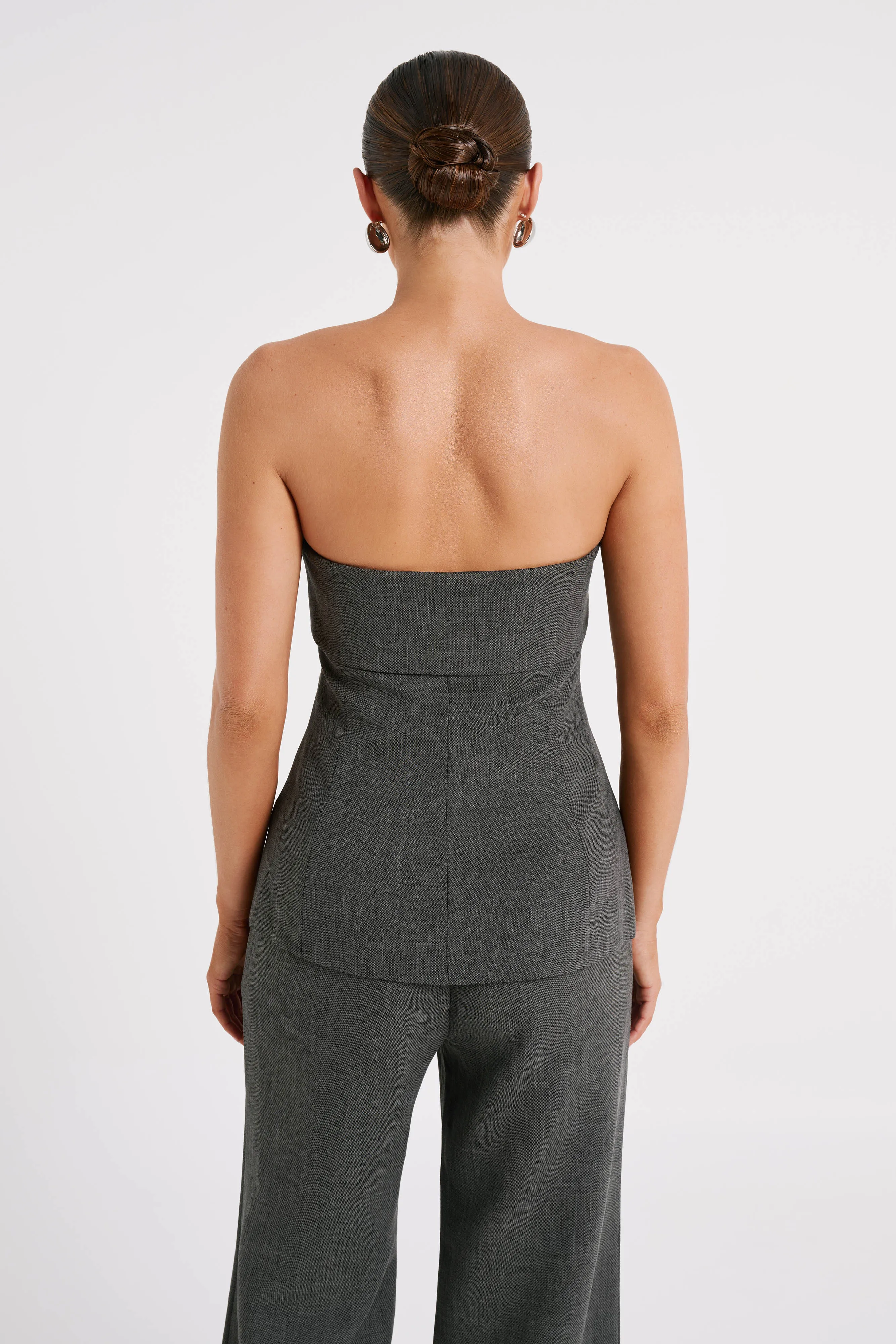 Natalie Textured Strapless Top - Charcoal sold by Meshki product image thumbnail 3