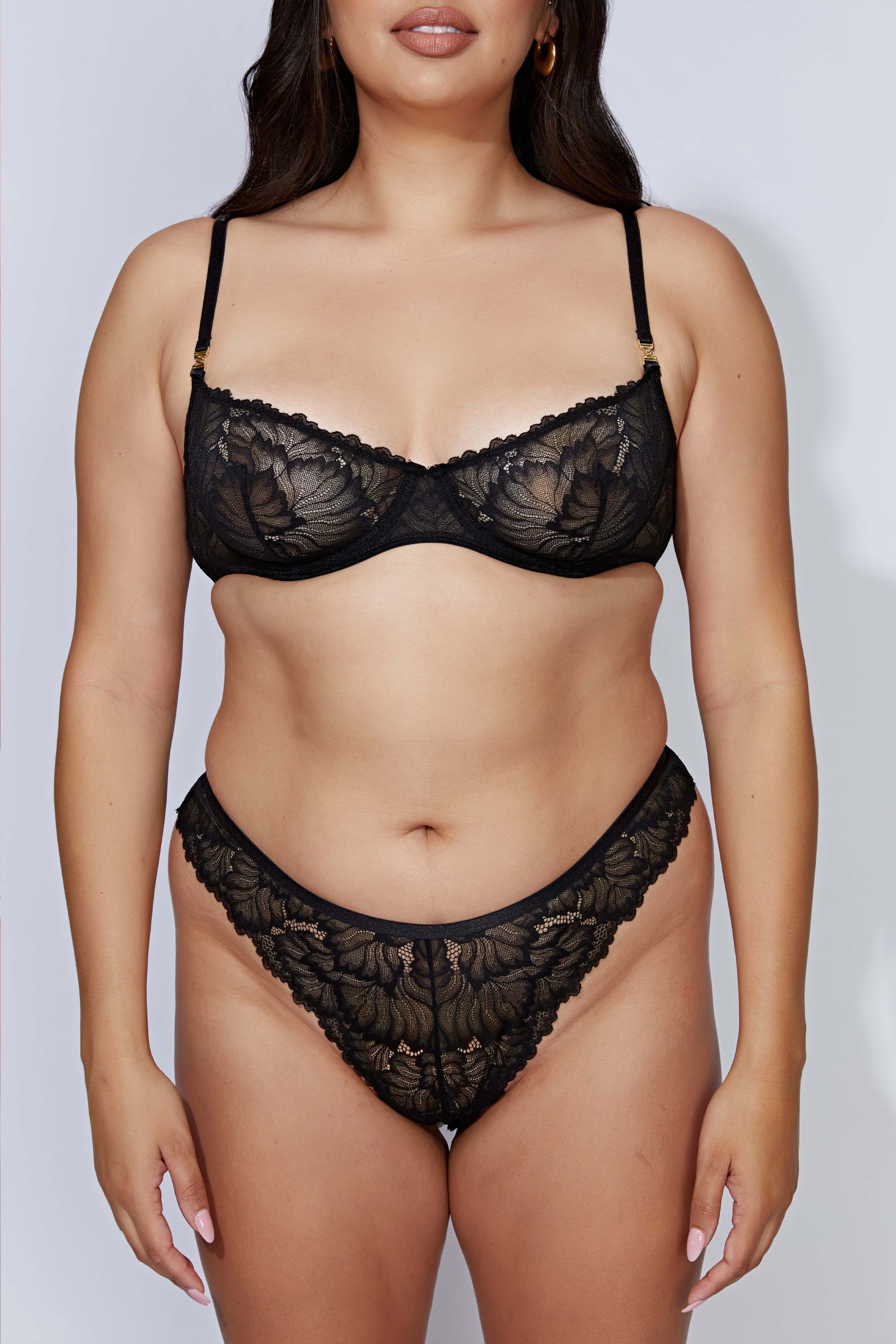 Sienna Lace Cheeky Cut Bottoms - Black sold by Meshki product image thumbnail 8